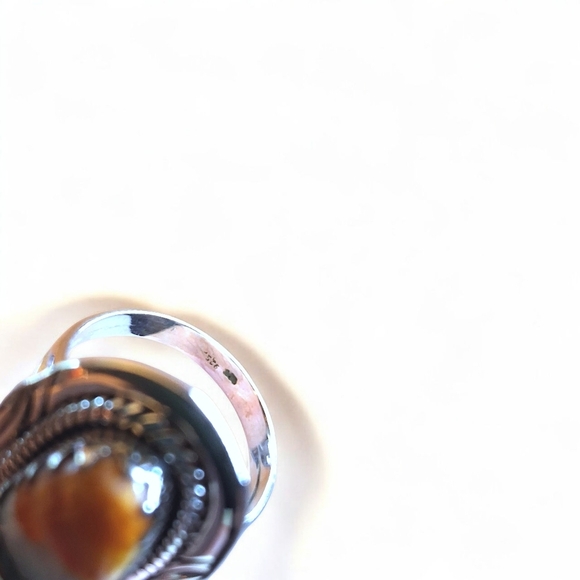 Sterling Silver Spiny Oyster & Turquoise Ring (Size 8) - Picture 5 of 9